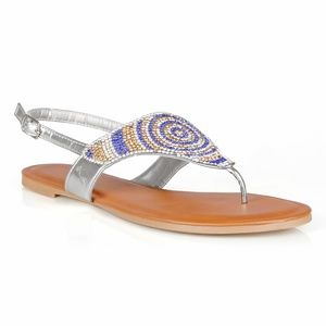 Tiger Multi-Color Rhinestone Women's Thong Sandals